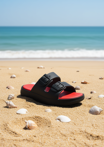 Sandali Eva a Doppia Fascia Comodi Estivi Casual con Punta Aperta e Fibbia Colore Unico - Product Image 2