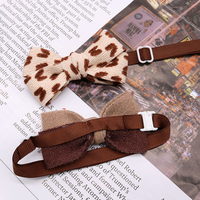 Nouveauté Automne : Nœud Papillon Classique de Luxe à Motifs Floraux et Animaux Mignons en Polyester Couleur Maillard pour Chiens et Chats – Toutes Saisons