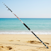 Joran Surf Casting Teleskopik Karbon Gagang EVA 4.5m Joran Pancing Laut dengan Panjang Lipat 1.51m 4 Bagian