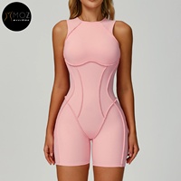 Combinaison courte taille haute sculptante pour femme grande taille, effet ventre plat, pour yoga, pilates, course à pied, tenue de sport personnalisée de haute qualité