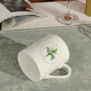 European Style Simple Lily of the Valley Pattern Bone China Ceramic Cup Discounted Milk Mug - Product Image 5