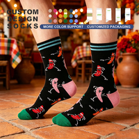 Chaussettes fantaisie classiques en coton colorées à motifs artistiques amusants, design personnalisé, vente chaude
