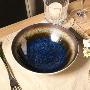 WEIYE современная специальная синяя градиентная глазурованная керамическая чаша, новый дизайн, итальянская фарфоровая чаша, глубокая чаша