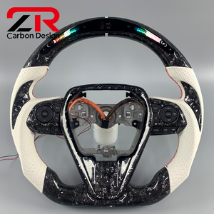 <span class=keywords><strong>Volante</strong></span> <span class=keywords><strong>Deportivo</strong></span> Modificado de Fibra de Carbono Forjado Personalizado con LED y Cuero Perforado para Toyota Camry <span class=keywords><strong>TRD</strong></span> XLE SE - Product Image 1