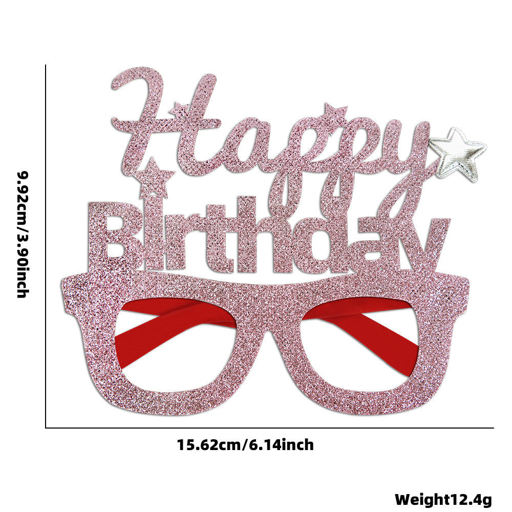 Pink birthday letters silver star style