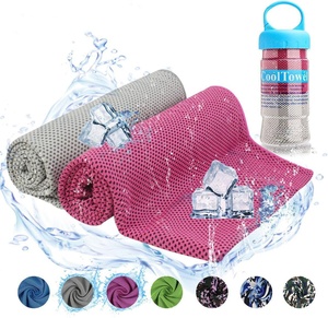 <span class=keywords><strong>Serviette</strong></span> en microfibre tricotée unie à séchage rapide avec logo imprimé, effet rafraîchissant, pour le sport, emballée et écologique - Product Image 2