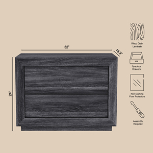 Comodino con finitura in legno grigio antracite, mobiletto contenitore per camera da letto - Product Image 4