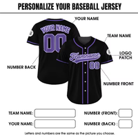 Maillot de baseball personnalisé pour équipe - 100% polyester, imperméable, antibactérien, séchage rapide, respirant, manches courtes, col en V, impression numérique DLP
