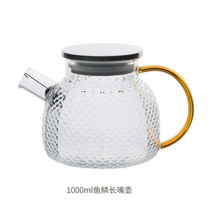 Bouilloire froide en écailles de <span class=keywords><strong>poisson</strong></span> à haute teneur en borosilicate Bouilloire froide de grande capacité Jus d'<span class=keywords><strong>eau</strong></span> blanche froide Pot de cravate - Product Image 6