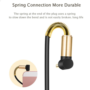 1M 3ft 3.5Mm AUX Dây Phụ Trợ Nam Để Nam Stereo Cáp Âm Thanh 90-Độ Mùa Xuân Âm Thanh Cáp Dòng <span class=keywords><strong>Adapter</strong></span> Đối Với PC <span class=keywords><strong>Ipod</strong></span> MP3 Xe Hơi - Product Image 4