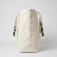 Bolsa de Compras de Lona Minimalista, Bolsa de Mano con Letras Estéticas para Mujer, Bolsa de Algodón Reutilizable y Ecológica para Uso Diario