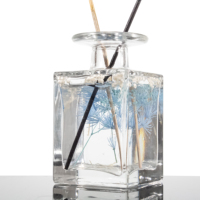 Bouteille de diffuseur carrée vide avec étiquette personnalisée vaporisateur de 30ml 50ml 100 ml bouteille de diffuseur de roseau de sérigraphie cosmétique pour soins de la peau