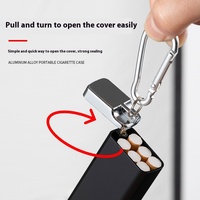 Étui à cigarettes portable en métal étanche avec cendrier intégré, gravure personnalisée et logo sur mesure, format pendentif de poche, stock UE 2026