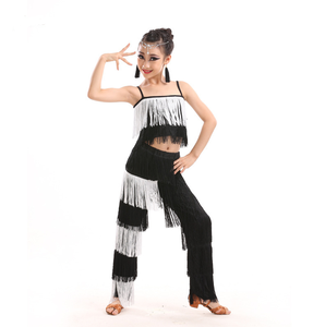 Conjunto de 2 Piezas SH704 <span class=keywords><strong>para</strong></span> Baile Latino, Top con Flecos de Spandex y Pantalones <span class=keywords><strong>para</strong></span> <span class=keywords><strong>Mujer</strong></span>, Ideal <span class=keywords><strong>para</strong></span> Rumba, <span class=keywords><strong>Tango</strong></span> y Salsa - Product Image 6