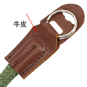 Correa para cámara Shetu para cámaras sin espejo, cuero de vaca y nailon, 110 cm, estilo artístico vintage, verde - Product Image 3