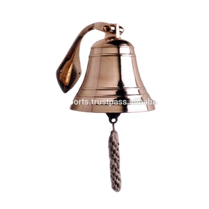 Shiny brass ship <b>bell</b> customized nautical wall mounted ship <b>bell</b> solid metal hanging <b>bell</b> Exporters India - Product Image 1