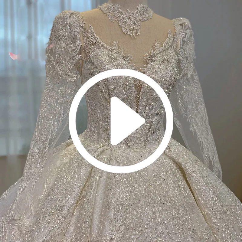 lsxy03 Hot Sale Custom 2023 Bridal Retro Lace Long Sleeve Heavy Handmade Ting White Ladies Wedding Dress