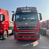 Camion tracteur d'occasion Sinotruk Howo T7H 6x4 540HP, couleur rouge, pour le transport de conteneurs et de marchandises lourdes