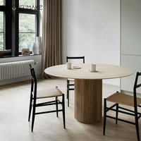 Mesa De Comedor De Madera moderne vintage nordique en pin recyclé chêne noyer Table à manger ronde en bois massif pour la salle à manger