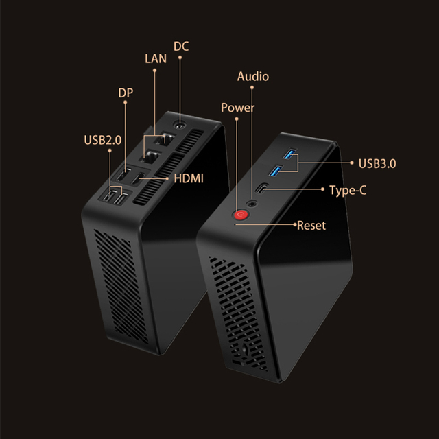 Mini PC 2LAN Intel 12th DDR5 PCIe3.0 M.2 SSD Pre-installed Windows11 WIFI6 Desktop Gaming Computer N97/N100/N150/N305 US/EU