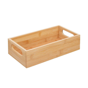 Kitchen cabinet food cabinet with handle natural bamboo and wood food storage box