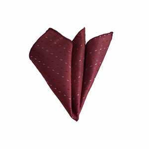 Claret Red and Blue and White Geometric Pattern Jacquard Neck Pocket <b>Square</b> - Product Image 2