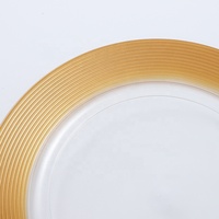 Assiette de fête ronde originale en or pour table de mariage, assiettes en plastique pour chargeur de mariage