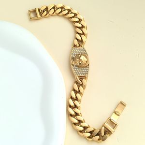 <span class=keywords><strong>Bracelet</strong></span> gourmette cubaine tête de mort en acier inoxydable avec strass carrés pour hommes et femmes, bijoux de luxe tendance, <span class=keywords><strong>Bracelet</strong></span> <span class=keywords><strong>Homme</strong></span> - Product Image 4