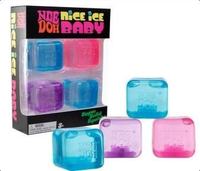 Jouet sensoriel anti-stress NeeDoh Nice Ice Baby Super Solid Squish en forme de mini cube à presser pour enfants et adultes - Édition Noël