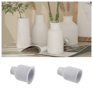 DM858 Cetakan Silikon Resin Epoksi Pot Bunga 3D, Cetakan Vas Beton Plester, Dekorasi Rumah untuk Meja - Product Image 2
