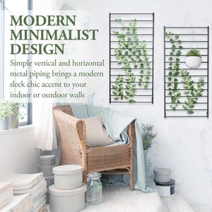 Treillis <span class=keywords><strong>de</strong></span> jardin en fil métallique noir moderne, grand, à fixer au <span class=keywords><strong>mur</strong></span>, support en treillis pour plantes grimpantes - Product Image 3
