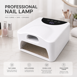 2026 High Power Plastic UV LED Nail <b>Lamp</b> FD-777 Fast Curing Gel Polish Dryer Double Layer Design Single Finger Curing Port Salon - Product Image 4