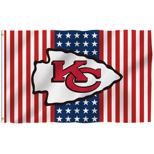 Haute qualité 3x5ft pour équipe de Football <span class=keywords><strong>NFL</strong></span> conception personnalisée bannière Kansas City Chiefs drapeaux 100% Polyester Stock toutes les équipes - Product Image 1