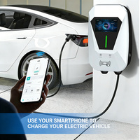 Chargeur mural AC de haute qualité 7KW 11KW 22KW Type 1/2 16A 32A avec contrôle par application pour véhicule électrique domestique