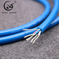 Cable de Señal para Tocadiscos YIVO XSSH HIFI de 4 Núcleos, Blindado y Plateado, Cable de Audio para Vinilo LP con Conector a Tierra