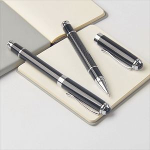 High-End Luxury Custom Logo Custom Brand Promotional Metal Ballpoint <b>Pens</b> Gift Set 0.5 mm Writing Width Carbon Fiber UV Printing - Product Image 2