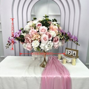 Precio de fábrica, venta al por mayor, centro de mesa de boda, Bola de flor rosa, decoración de bola de flor de seda Artificial de alta calidad - Product Image 2