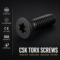 Vis à tête fraisée CSK/Torx M4/M5/M6/M8/M10/M12 en acier au carbone, oxyde noir, classe 10.9, directement de l'usine, CE RoHS IS