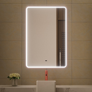 Specchio da Bagno Antiappannamento con Illuminazione Frontale Dimmerabile, Funzione Memoria, Cornice Dorata, Specchio LED da Parete - Product Image 3