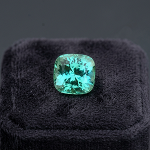 Turmalina Azul Seafoam Natural de Afganistán, Corte Excelente en Forma de Cojín, 4.15 CT, Limpia al Ojo, 9.0x8.7x7.2mm - Product Image 3