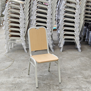 Huiqianhuan Furniture Aluminum Chair With Wooden Seat For <b>Restaurant</b> And Banquet Use Durable Frame Design - Product Image 1