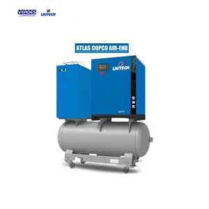 Indústria silencioso compressor de ar do parafuso giratório da barra 300L 500L 1000L 1000L do tanque do ar da barra 11KW 15KW 22KW 30HP 16 com secador para a máquina do laser