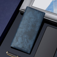 Dompet kulit pendek kasual pria terlaris tempat kartu Fashion indah Logo kustom kulit asli hadiah perjalanan sederhana