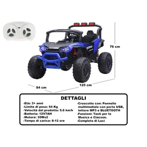 Auto de Juguete Eléctrico Ride On Car Safari Azul de 12V con Control Remoto y Luces para Niños de 3+ Años - Product Image 3