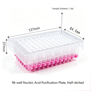 Halbrunder 96-Well-Nukleinsäure-Extraktionsfilter mit 6-lagiger Silica-Membran für maximal 20μg DNA- und RNA-Bindung zur Laborreinigung - Product Image 3