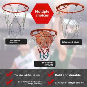 Cerceau <span class=keywords><strong>de</strong></span> <span class=keywords><strong>basket</strong></span>-ball extérieur tout métal avec chaîne <span class=keywords><strong>en</strong></span> fer épaisse et durable panneau arrière <span class=keywords><strong>en</strong></span> PE et équipement <span class=keywords><strong>en</strong></span> verre trempé Type <span class=keywords><strong>de</strong></span> jante mobile - Product Image 3