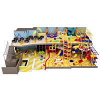 Parc d'aventure commercial OEM, parcours Ninja Warrior, aire de jeux intérieure pour enfants avec mur d'escalade, piscine à balles, tunnel