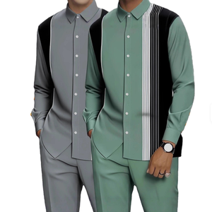 Tendance de la mode d'automne Impression 3D Nouvelle <span class=keywords><strong>chemise</strong></span> en tricot à manches longues décontractée pour <span class=keywords><strong>homme</strong></span> Simple et polyvalente - Product Image 1