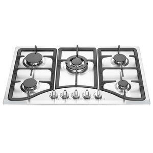 Table de cuisson gaz/électrique à 5 brûleurs intégrés avec grille carrée sur plaque de cuisson <span class=keywords><strong>en</strong></span> verre trempé pour usage domestique et hôtelier – Vente chaude usine - Product Image 1