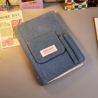 Carnet A5 à couverture en tissu style cowboy vintage américain, 100 feuilles imprimées, de haute qualité, à feuilles mobiles, épaissi, journal cadeau